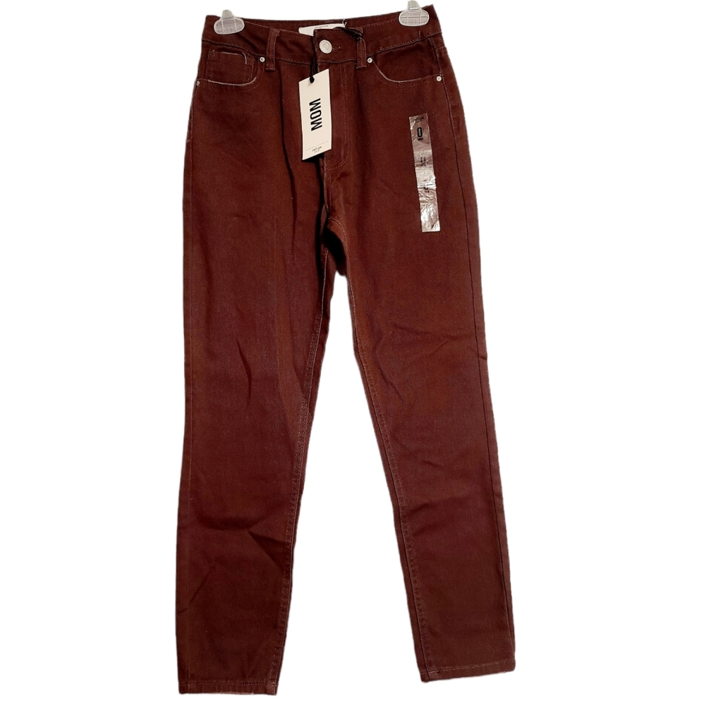 MOM Refuge Denim Chestnut Brown Juniors Size 0 27" Inseam Jean Pants
